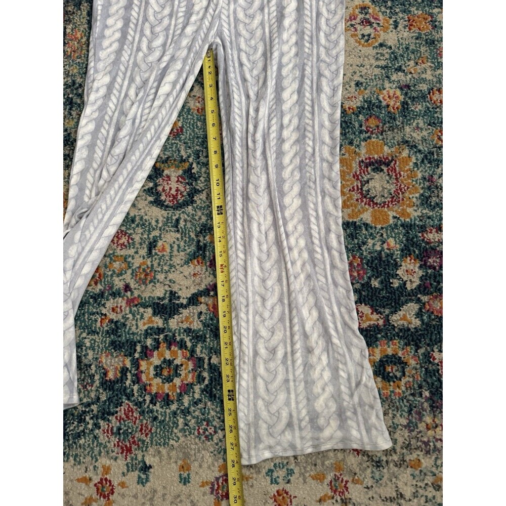NEW Cuddl Duds Grey Print Fleece Pajama Set Size Large - Picture 8 of 8